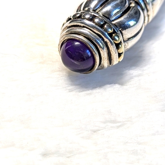 Vintage Pat Airess Sterling Silver Brooche with Amethyst Cabochon - Picture 7 of 12